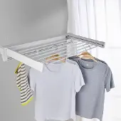24hShop Udtrækkeligt tørrestativ til vægmontering