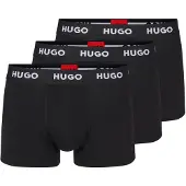 HUGO HUGOtil mænd. 50469786 3 pakker 3 Logo Stretch Boxershorts sort (XL), Afslappet, Bomuld