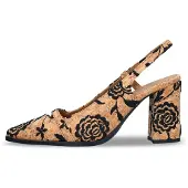 Nae Vegan Shoes Pumps med høj front 'LILOU' brun