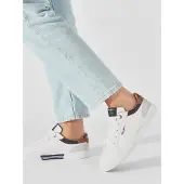 Pepe Jeans Pepe Jeanstil drenge. PBS30569 Kenton Court Sneakers i læder hvid (33), Fast, Blonder, Casual, børnetøj