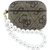 GUESS AirPods Pro 3 4G Classic Logo etui med perlestrop - brun
