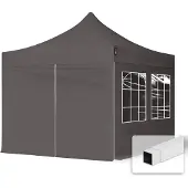 TOOLPORT 3x3m, stål, easy-up-pavillon, 4 sidedele, mørkegrå