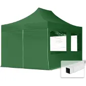 TOOLPORT 3x4,5m, stål, easy-up-pavillon, 4 sidedele, mørkegrøn