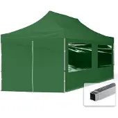 TOOLPORT 3x6m, aluminium, easy-up-pavillon, 4 sidedele, mørkegrøn