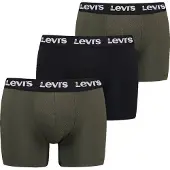 Levi's evi's Boxershorts 3-Pack Ensfarvet Kaki Combo Grøn Mørkegrøn måe