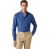 Hackett London Hackett Londontil mænd. HM3010765 Gmd Texture-skjorte, blå (XXL), Casual, Klassisk, Lange ærmer, Lyocell