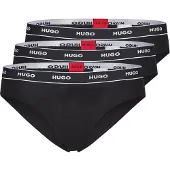 HUGO HUGOtil kvinder. 50469657 Sæt med 3 sorte stribetrusser (XS), Afslappet, Bomuld