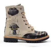 Goby Snørestøvler 'TMS102' beige / sort