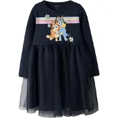 Name it Kjole 'Bluey' lyseblå / mørkeblå / pink / hvid
