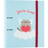 Pusheen -ringbind - A4-ringbind fra Purrfect Love-kollektionen (2 ringe, elastik)