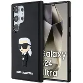 Karl Lagerfeld 3D Rubber Ikonik Case til Samsung Galaxy S24 Ultra - Sort