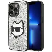 Karl Lagerfeld Glitter Choupette Sølv iPhone 14 Pro Etui