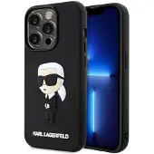 Karl Lagerfeld KLHCP14L3DRKINK iPhone 14 Pro 6,1" sort/sort hardcase Gummi Ikonik 3D