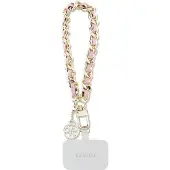 GUESS GUOUCHSAMC4P Universal håndremstaske - pink Saffiano kæde 4G Charm