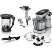 Bosch MUM9B34S27, 5,5 L, Aluminium, Sort, Dreje, Blande, Mikse, Rustfrit stål, Aluminium