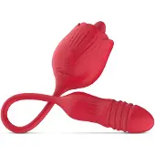 Teazers – Rose Thrusting Dildo Vibrator – Red