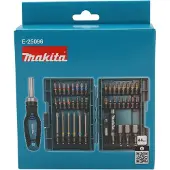 Makita E-25096 bitsæt med skraldehåndtag, 44 dele