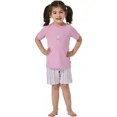 Schiesser Nattøj 'Girls World' beige / lyseblå / lys pink / hvid