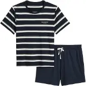 Marc o'polo Pyjamas kort 'Mix N Match' natblå / hvid