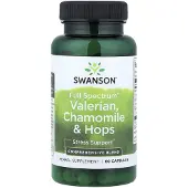 Swanson Health , Full Spectrum Valerian, Kamille & Hops, 60 Kapsler