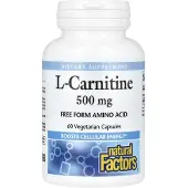 Natural Factors , L-Carnitin, 500 mg, 60 Vegetariske Capsler