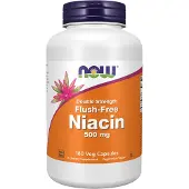 Now , Flush-Free Niacin, 500 mg, 180 Veg Kapsler