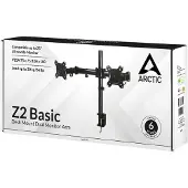 Arctic Z2 basic - Monteringssæt - justerbar arm - for 2 skærme - sort - skærmstørrelse: 13-27 - skrivebordsmonterbar