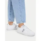 Emporio Armani EA7unisex. 7X000332_AF10848 Klassiske læder-sneakers i hvid (40 2/3), Fast, Blonder, Casual