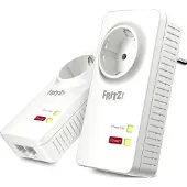 AVM FRITZ!Powerline 1220E - Powerline-adaptersæt 1GbE, HomePlug AV (HPAV) 2.0, IEEE 1901 - kan sluttes til vægstik (pakke med 2)