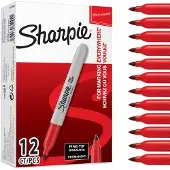 Sharpie Permanent Markers | Fin spids | Rød | 12 styk