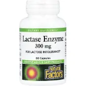 Natural Factors , Laktase Enzym, 300 mg, 60 Kapsler