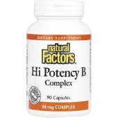 Natural Factors , Hi Potency B Kompleks, 90 kapsler