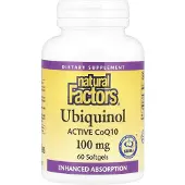 Natural Factors , Ubiquinol, Aktiv CoQ10, 100 mg, 60 Softgels