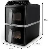 Philips Air Fryer - Serie 4000 Vertical Duo NA461/00 - 10L kapacitet - Dubbel tank - 2750W