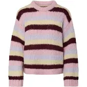 Pieces Pullover 'PCDorothea' lyseblå / lysegul / lyserød / vinrød