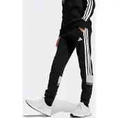 Adidas Sportsbukser 'SEASONAL ESSENTIALS TIBERIO 3 STRIPES FLEECE' grå / lysegrå / sort / hvid