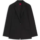 HUGO Regular-fit én-knaps blazer i flannel med stræk