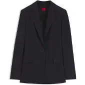 HUGO Regular-fit én-knaps blazer i flannel med stræk