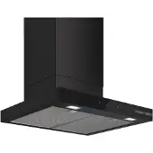 Bosch Serie | 6 DWB67DN60 - Hætte - skorsten flad - bredde: 59.8 cm - dybde: 50 cm - udtrækning og recirkulation (-) - med intern motor - matsort