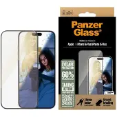 PanzerGlass Eyecare - Skærmbeskytter for mobiltelefon - ultrabred pasform - glas - rammefarve sort - for Apple iPhone 15 Plus, 16 Plus