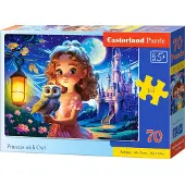 Castorland Puslespil med 70 brikker. Prinsesse med en ugle.