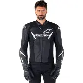 Alpinestars Faster V3 Læderdragt-Jakke Sort/Hvid 48