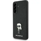 Karl Lagerfeld Fixed Glitter Ikonik Logo Metal Pin Case til Samsung Galaxy A36 - Sort