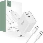 Tech-Protect C35W 2-PORT NETVÆRKSOPLADDER PD35W + TYPE-C KABEL HVID