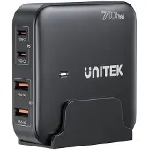 UNITEK GaN network charger - P1228ABK01-EU | 70W 2x USB-C 2x USB-A