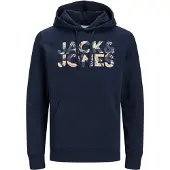 Jack & Jones Sweatshirt 'JJEJeff' navy / grøn / abrikos / hvid