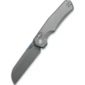Kunwu Knives Chad - Stonewashed - Titanium foldekniv, Orange Peel Texture