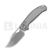 Kunwu Knives Django XL - Satin - Titanium foldekniv, Diamond Texture