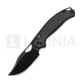 Kunwu Knives Django XL - DLC - Carbon Fiber foldekniv, sort