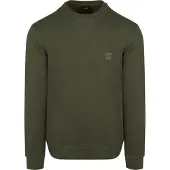 BOSS Sweatshirt i bomuldsfrotté med logomærke